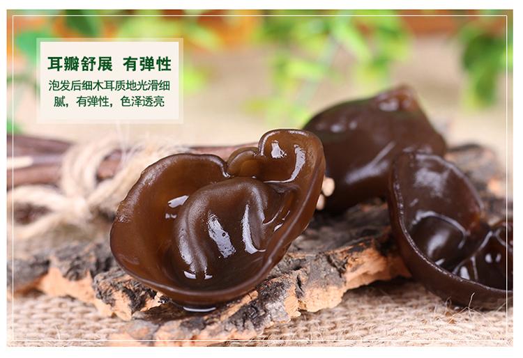 椴木单片细木耳泡发后有弹性